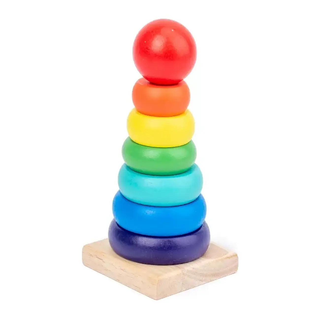 Torre Apilable de Madera - Arcoíris Montessori