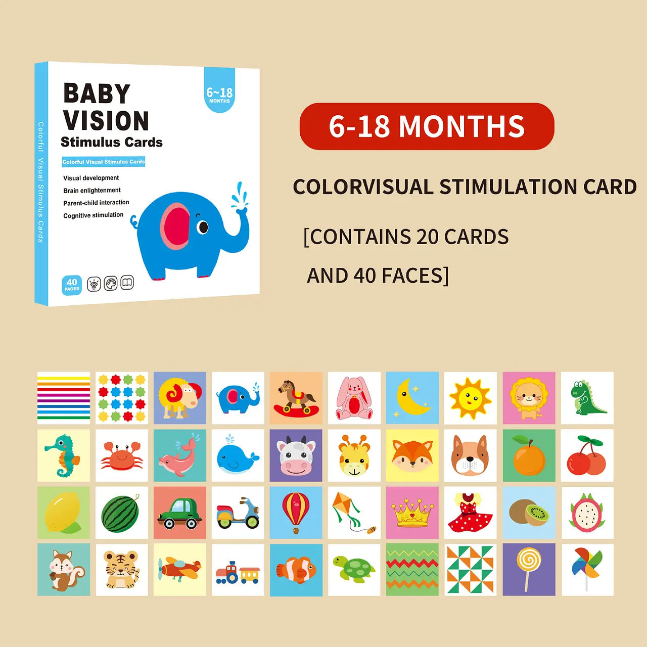 Tarjetas de Estimulación Visual para Bebés (6 a 18 meses)