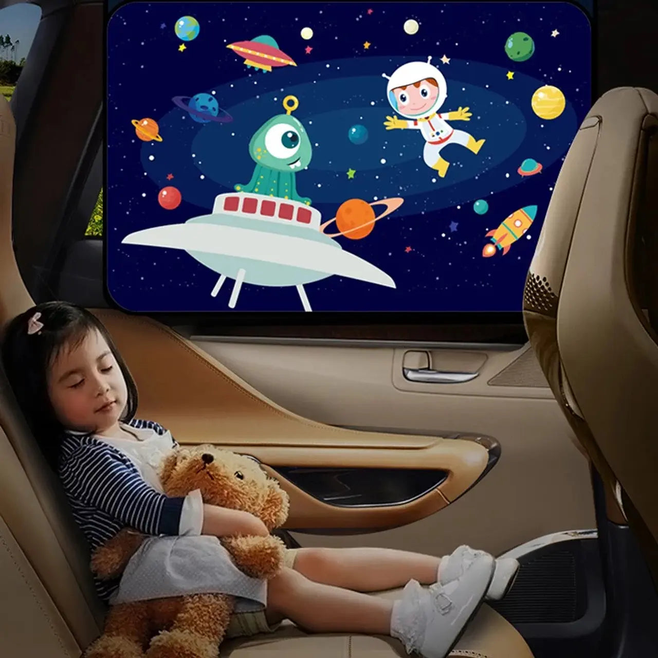 Cortina Parasol Infantil para Auto – Protección Solar con Diseños Divertidos