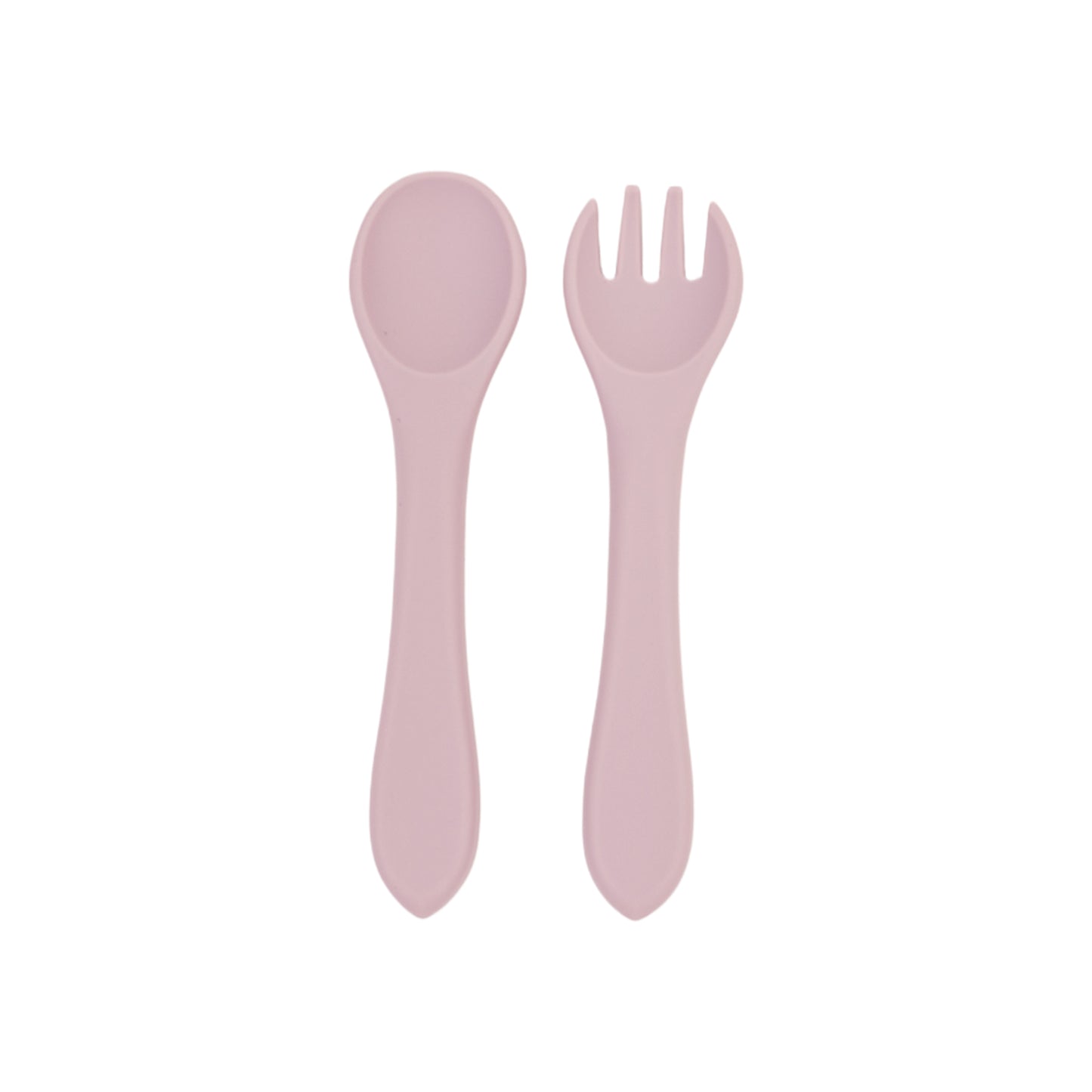 Cubiertos de Silicona para Bebé – Cuchara y Tenedor Antideslizantes