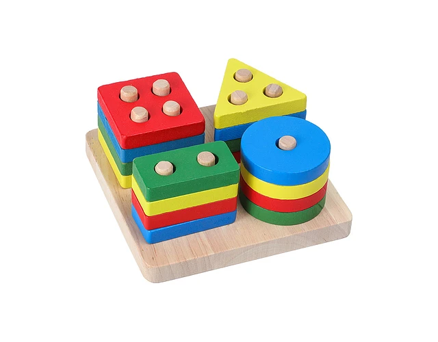 Rompecabezas Montessori de Figuras y Colores – Juego de Madera Educativo