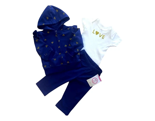 Conjunto 3 Piezas "Love Azul" – Calidad Americana