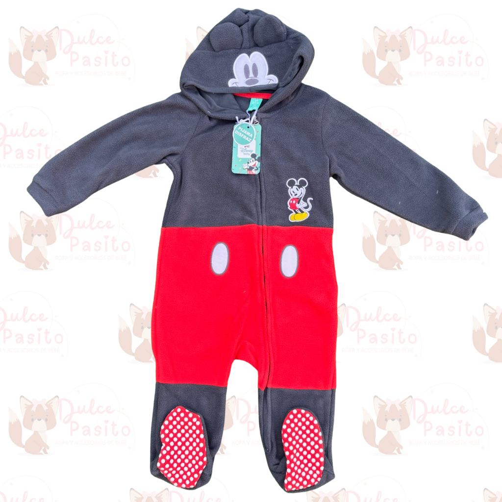 🐭 Pijama Entero Mickey Mouse – Polar Suave y Abrigado ❤️🖤