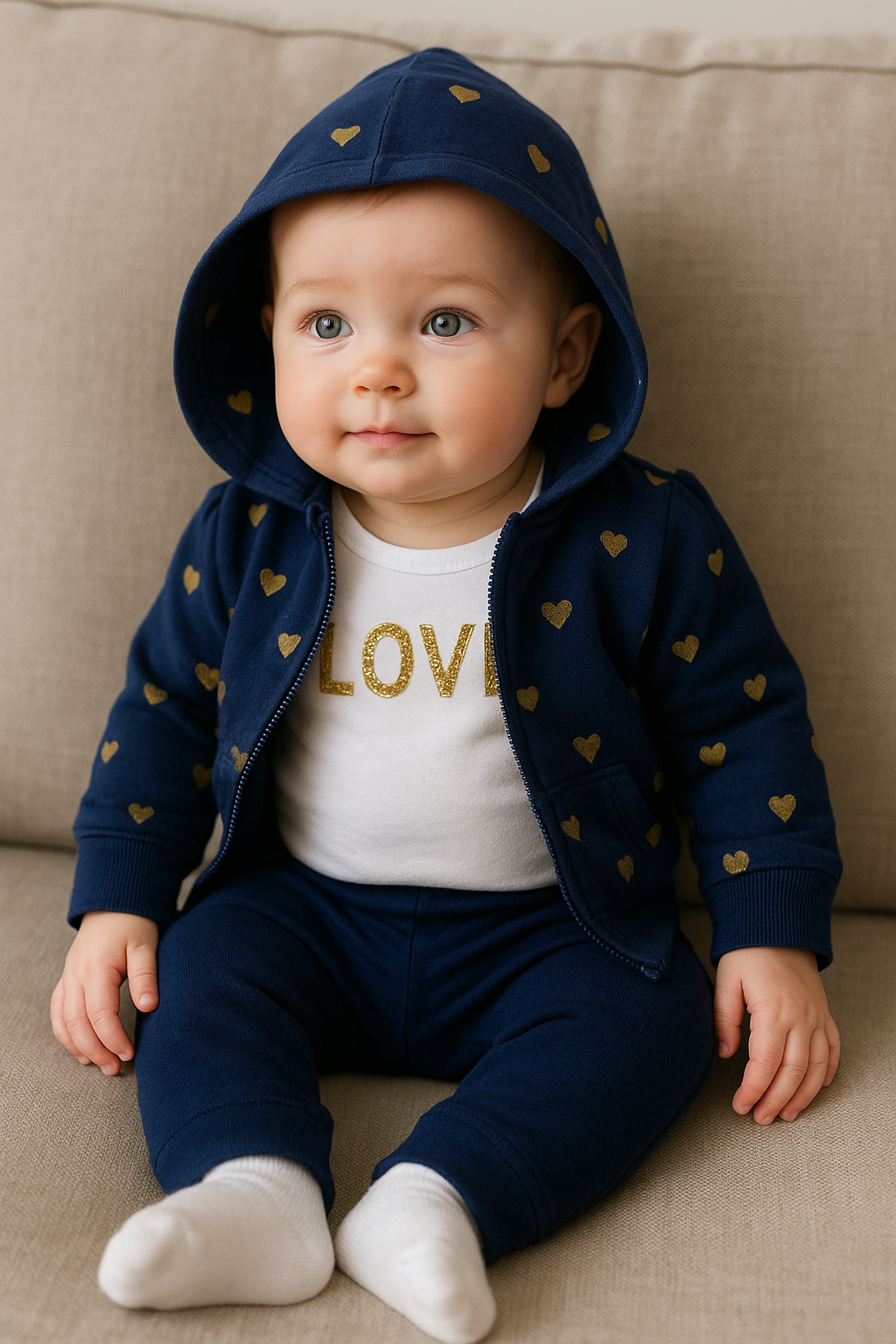 Conjunto 3 Piezas "Love Azul" – Calidad Americana
