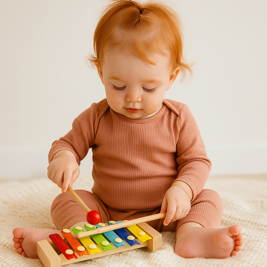 Xilófono Arcoíris de Madera para Bebés - 8 Notas Musicales