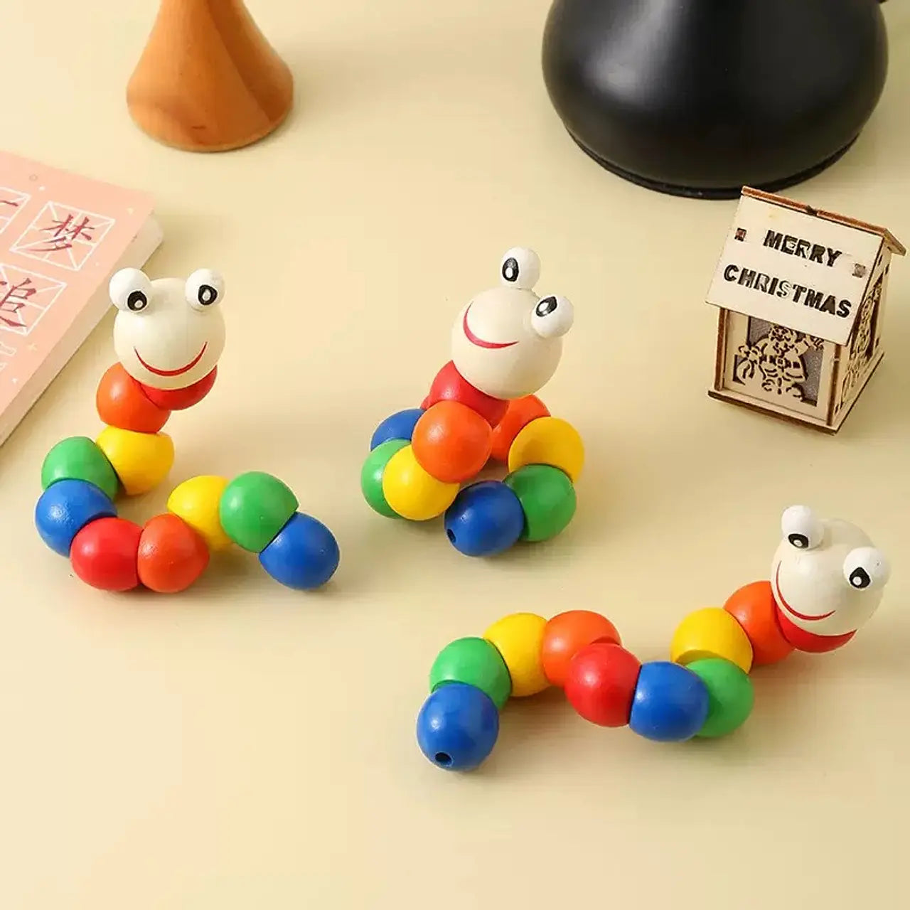 Gusanito Sensorial de Madera –  Juguete Educativo Montesorri