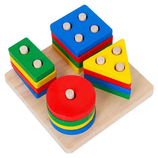 Rompecabezas Montessori de Figuras y Colores – Juego de Madera Educativo