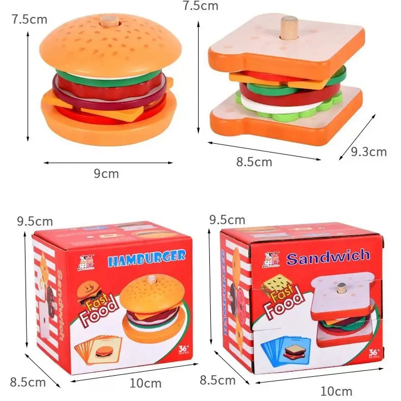 🥪 Juego de Sándwich de Madera – Arma y Aprende