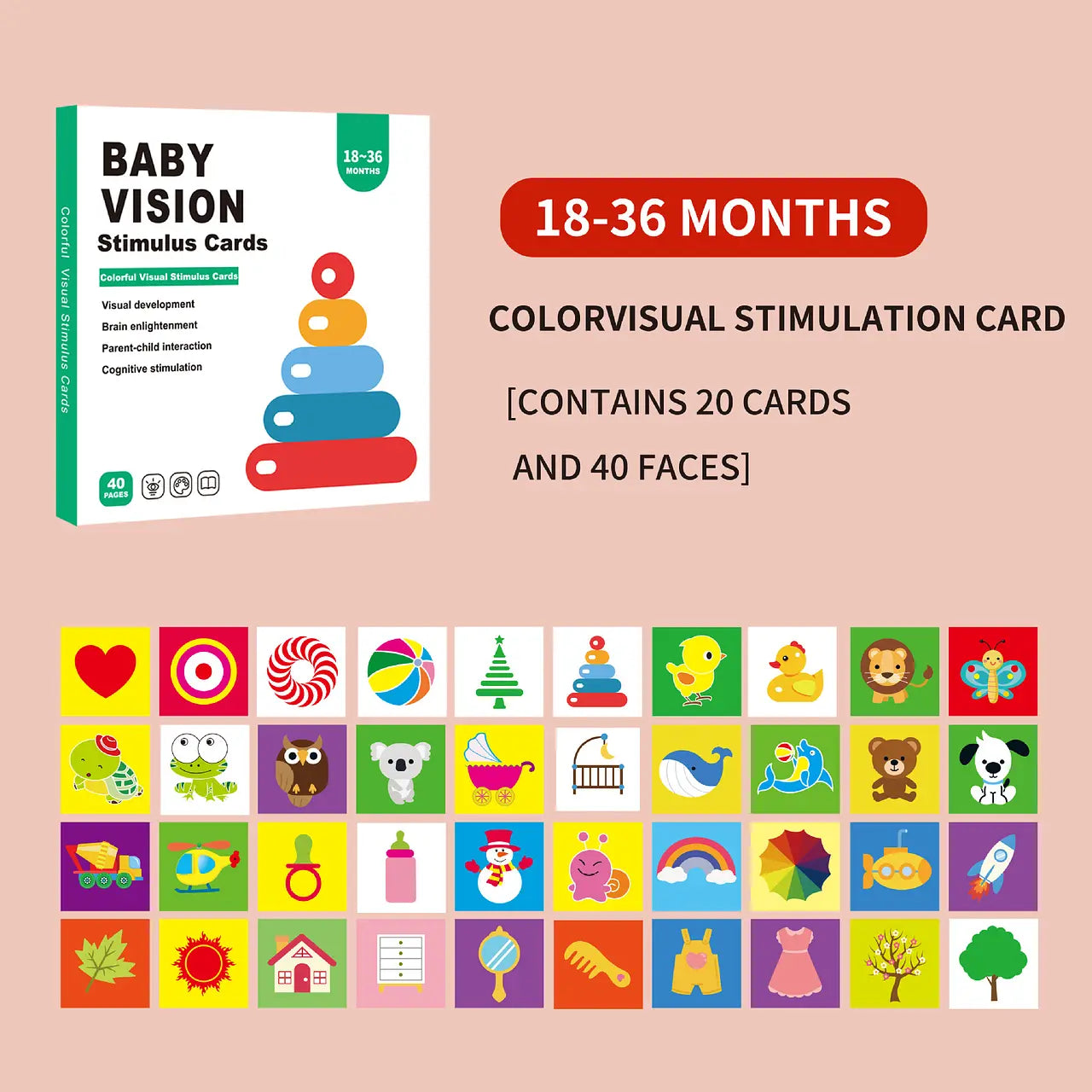 Tarjetas de estimulación visual 18 a 36 meses