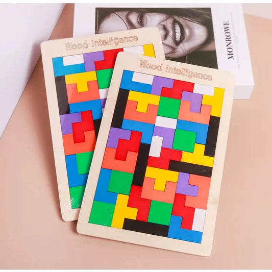 Rompecabezas de Madera Montessori – Estilo Tetris