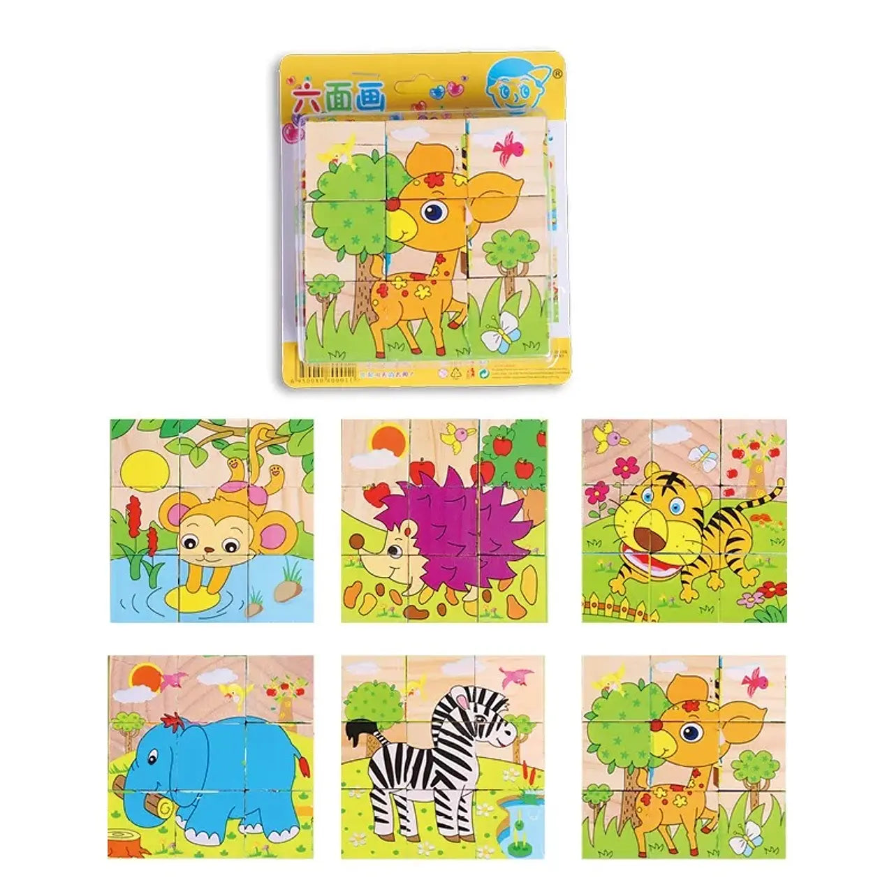 Puzzle Cubos de Madera 6 en 1 🧩🌳