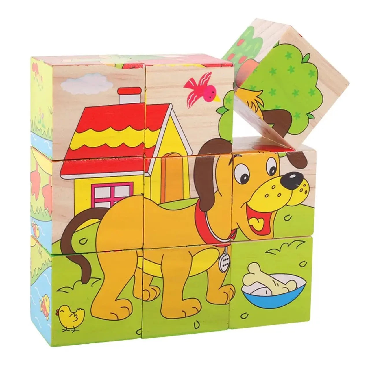 Puzzle Cubos de Madera 6 en 1 🧩🌳