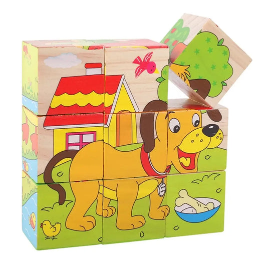 Puzzle Cubos de Madera 6 en 1 🧩🌳