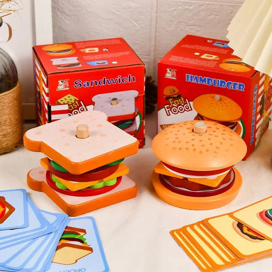 🥪 Juego de Sándwich de Madera – Arma y Aprende