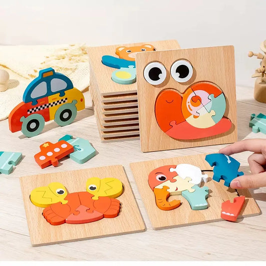 Rompecabezas 3D de Madera Infantil – Animales Didácticos