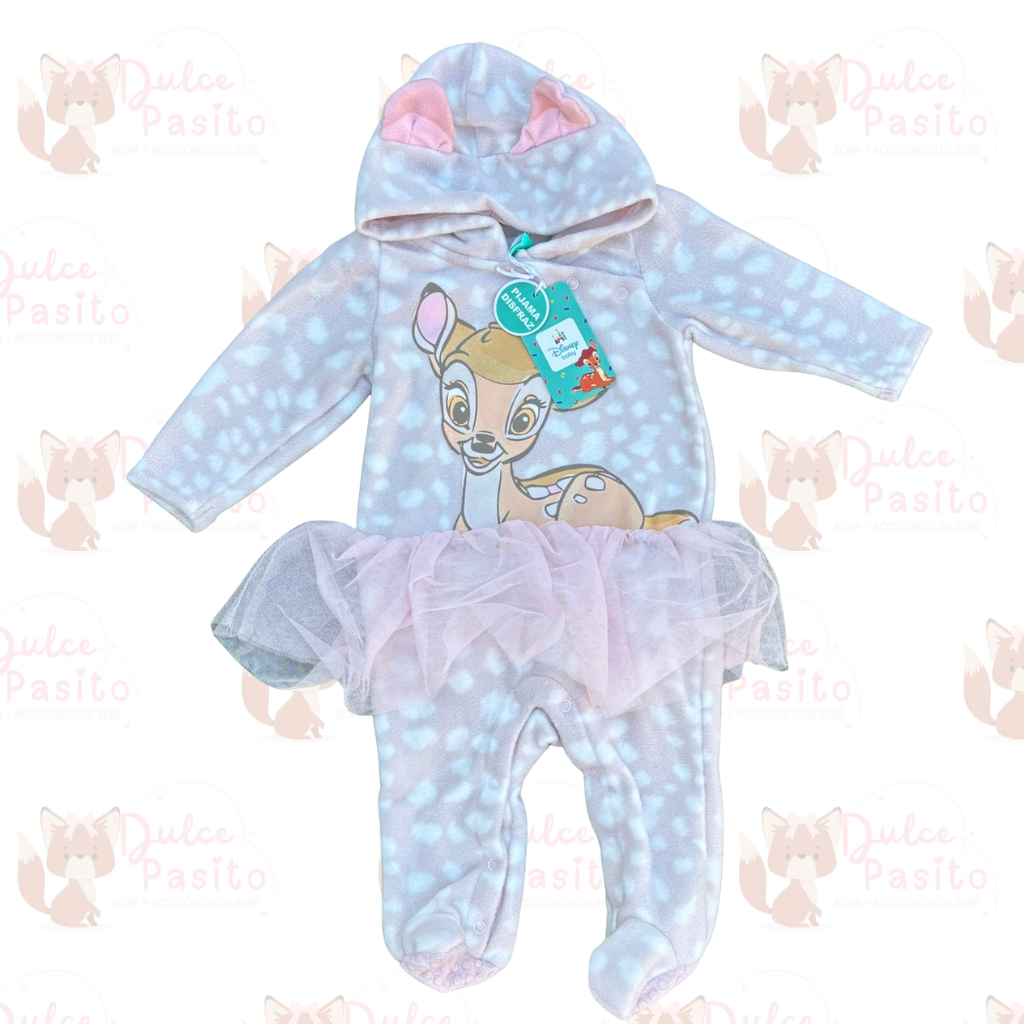 🤍 Pijama Entero Bambi con Tutú – Disney Original 🦌✨