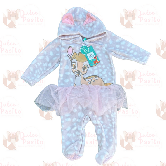 🤍 Pijama Entero Bambi con Tutú – Disney Original 🦌✨