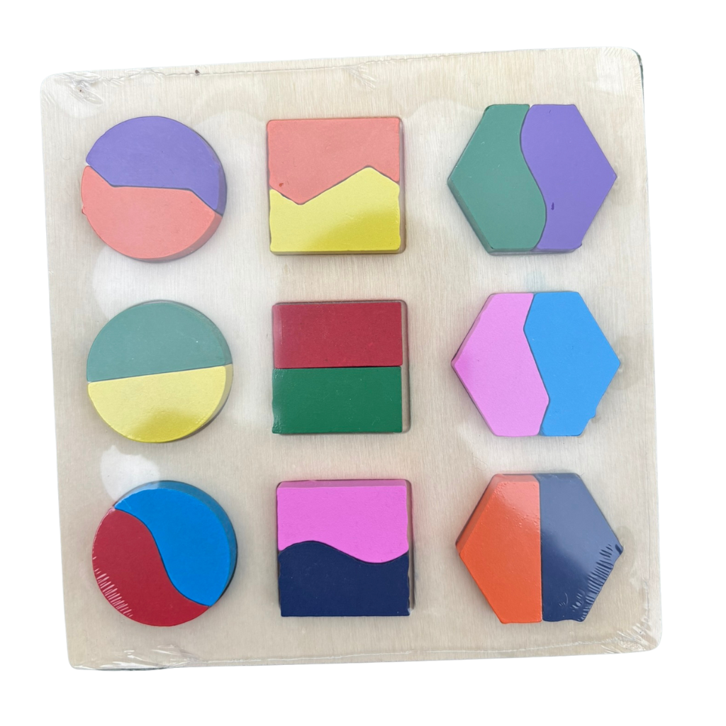 Rompecabezas de Madera Montessori – Figuras y Colores