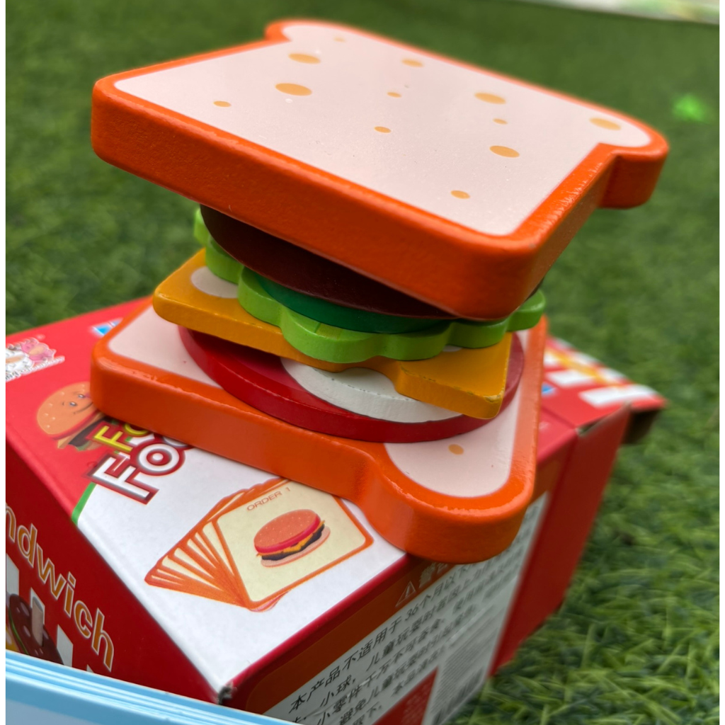 🥪 Juego de Sándwich de Madera – Arma y Aprende