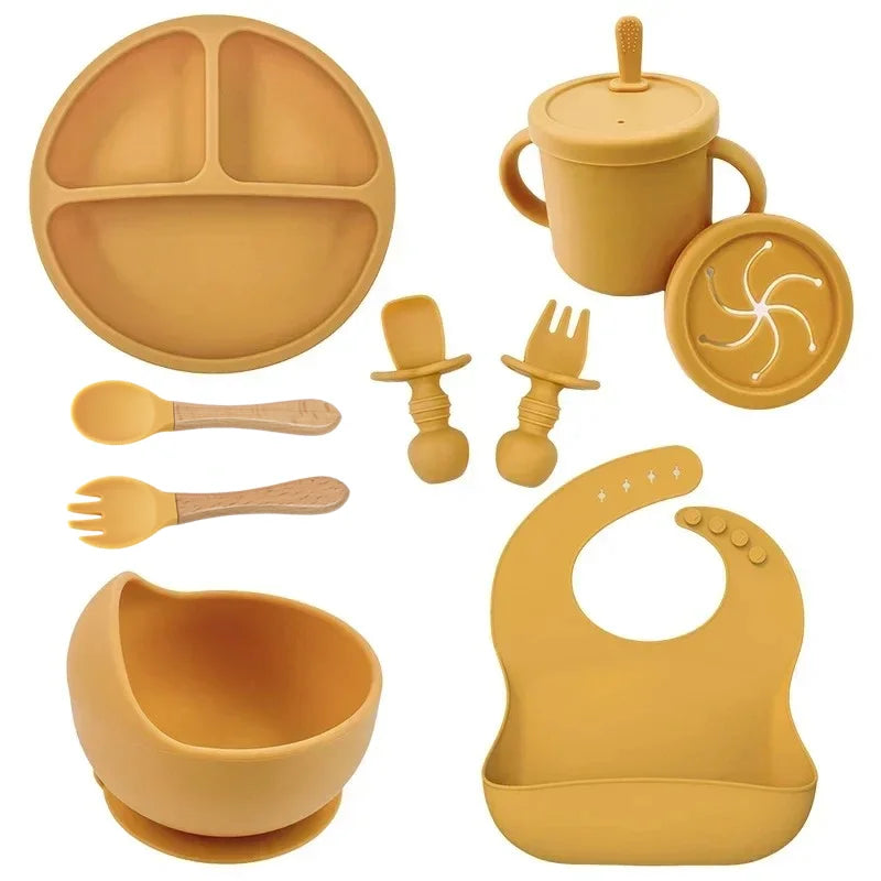Set Premium de Alimentación en Silicona para Bebé – 8 Piezas