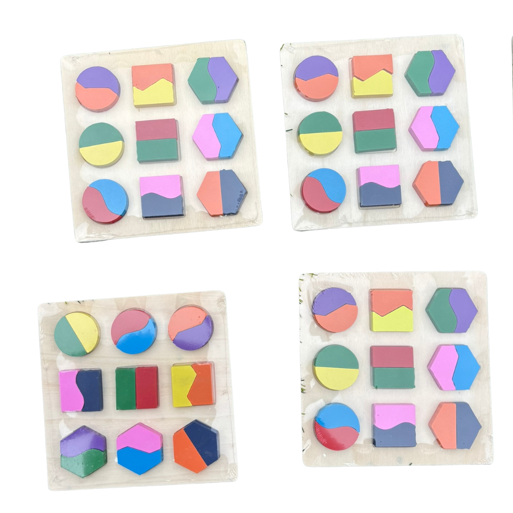 Rompecabezas de Madera Montessori – Figuras y Colores