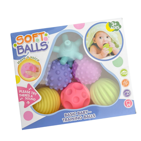 Set de Pelotas Sensoriales con Sonido – Soft Balls (6 piezas)