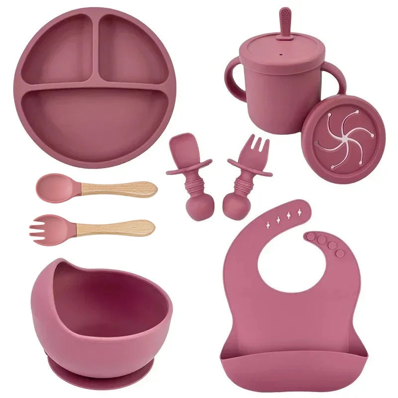 Set Premium de Alimentación en Silicona para Bebé – 8 Piezas