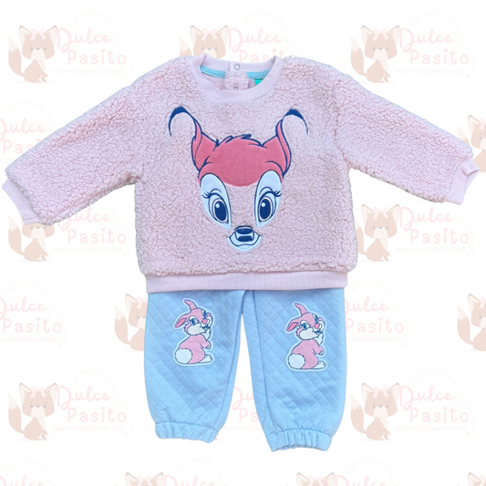 🌸 Conjunto Invierno Bambi y Conejito – Disney Original 🌸