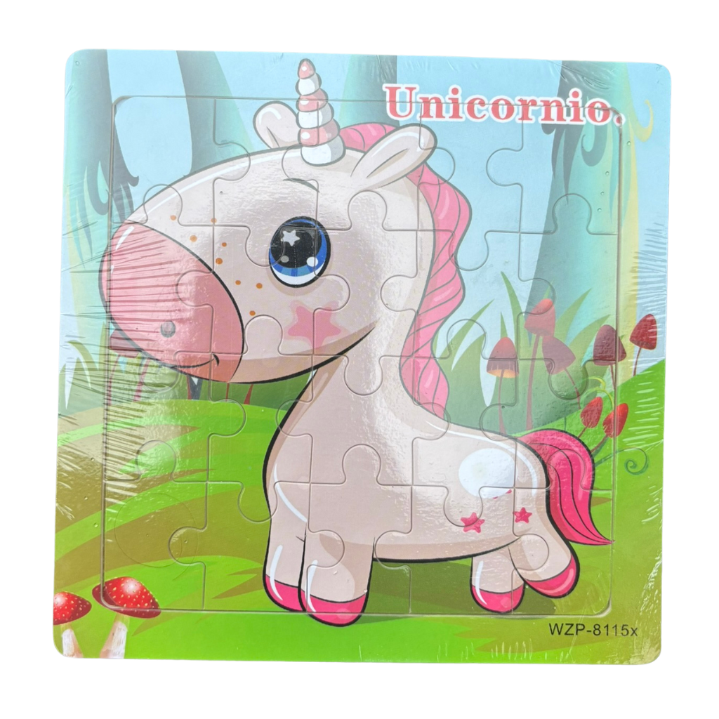 Rompecabezas Didácticos de Madera – Animales y Números 🧩🐿️🦄🐓