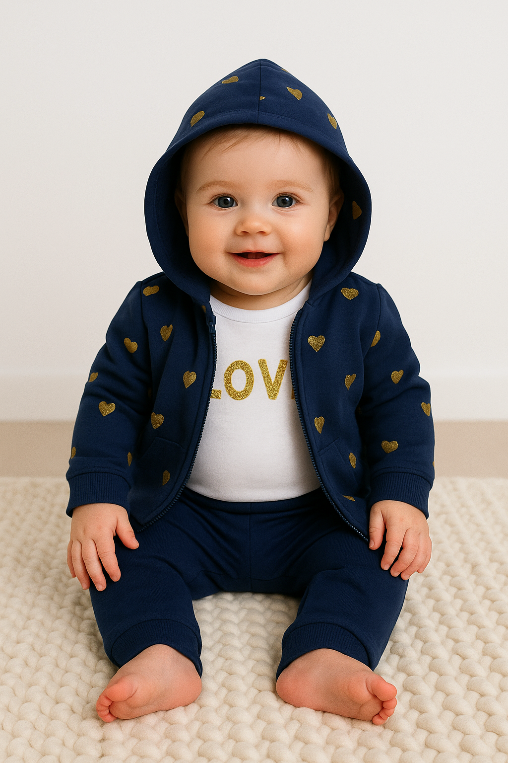 Conjunto 3 Piezas "Love Azul" – Calidad Americana