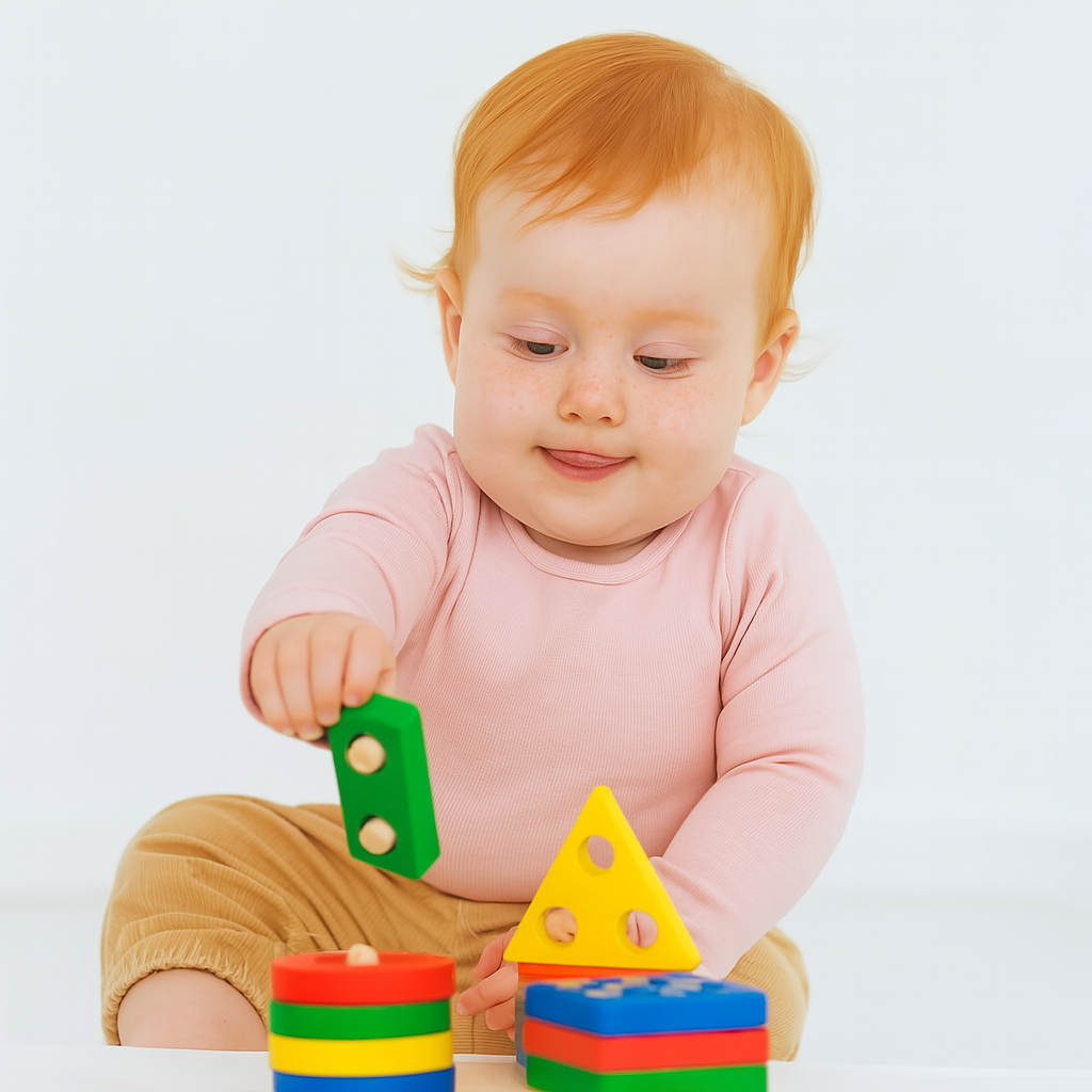 Rompecabezas Montessori de Figuras y Colores – Juego de Madera Educativo