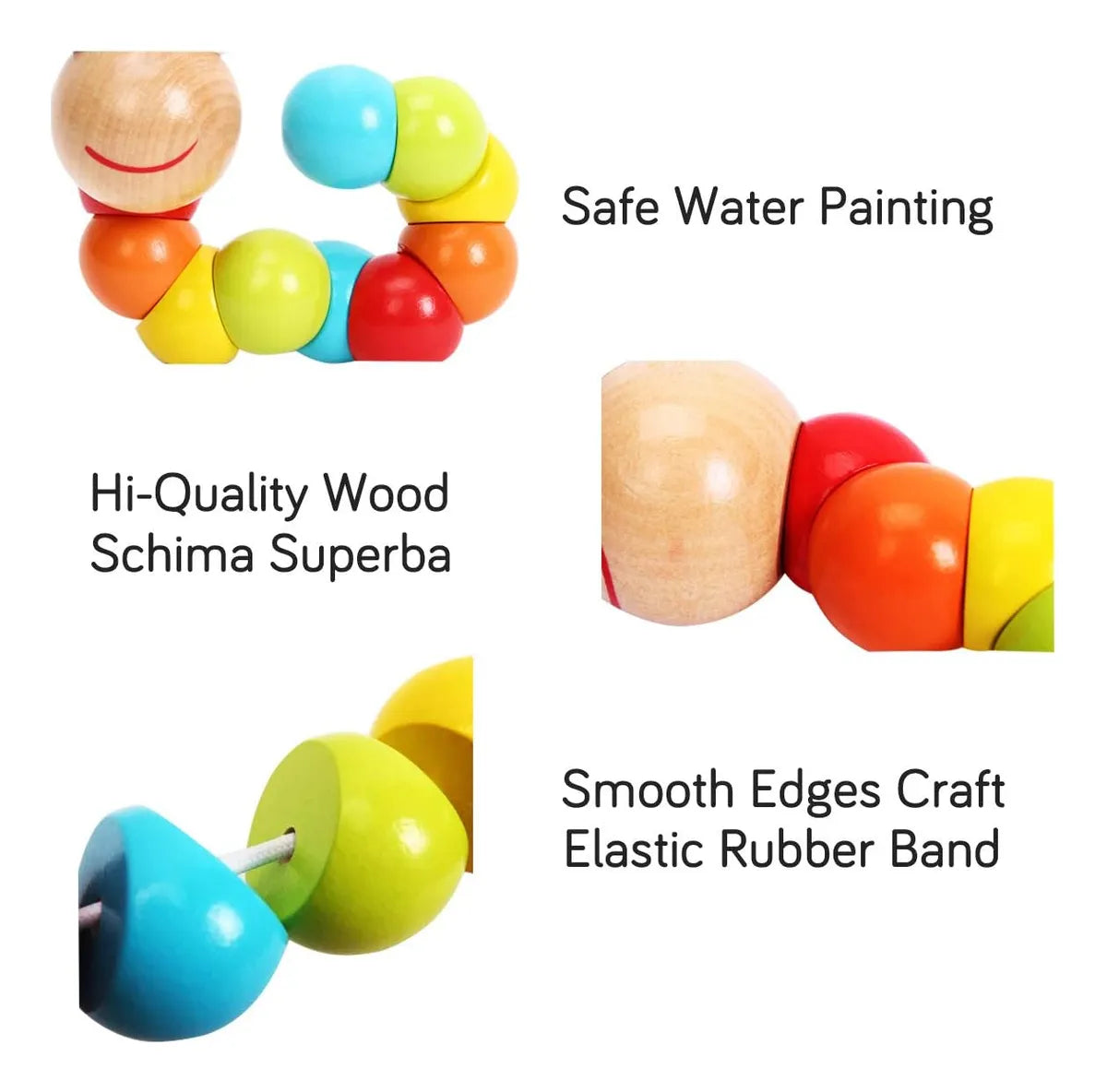 Gusanito Sensorial de Madera –  Juguete Educativo Montesorri