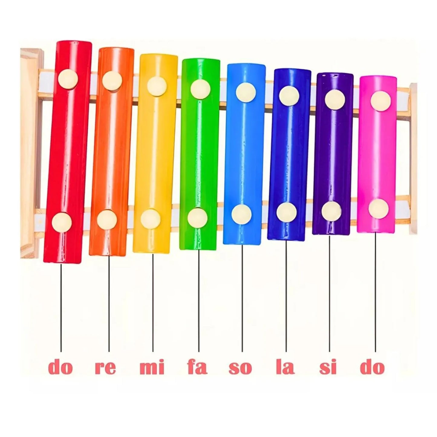 Xilófono Arcoíris de Madera para Bebés - 8 Notas Musicales